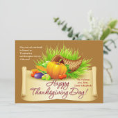 Thanksgiving Horn of Plenty Card Feestdagenkaart (Staand voorkant)