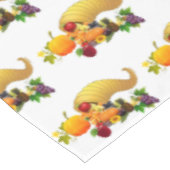 Thanksgiving Horn of Plenty on White Tafelkleed (Gekanteld)