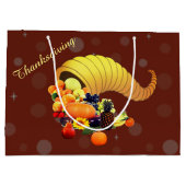 Thanksgiving Horn van Plenty op Brown Groot Cadeauzakje (Achterkant)