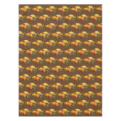 Thanksgiving Horn van Plenty op Brown Tafelkleed (Voorkant)