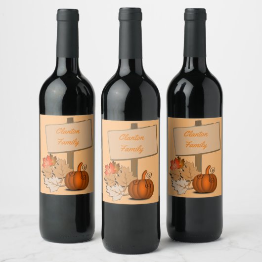 Thanksgiving Hout Sign Pumpkin - Aangepast Wijn Etiket (Flessen)