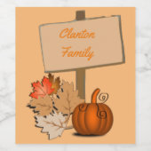 Thanksgiving Hout Sign Pumpkin - Aangepast Wijn Etiket (Enkel label)