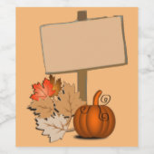 Thanksgiving Hout Sign Pumpkin - Aangepast Wijn Etiket (Enkel label)