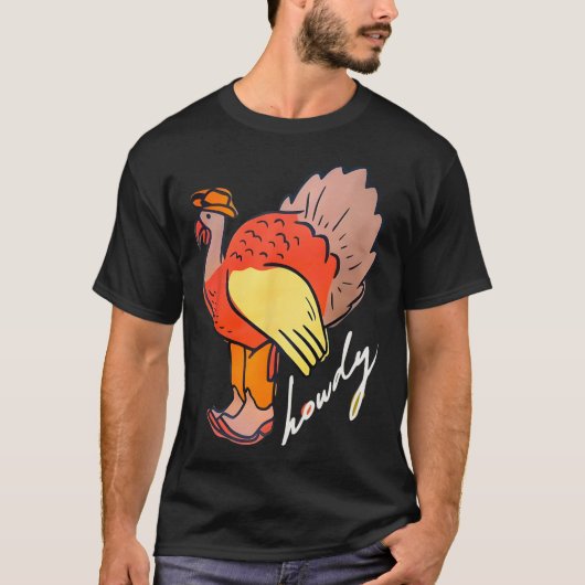 Thanksgiving Howdy Turkije T-shirt (Voorkant)
