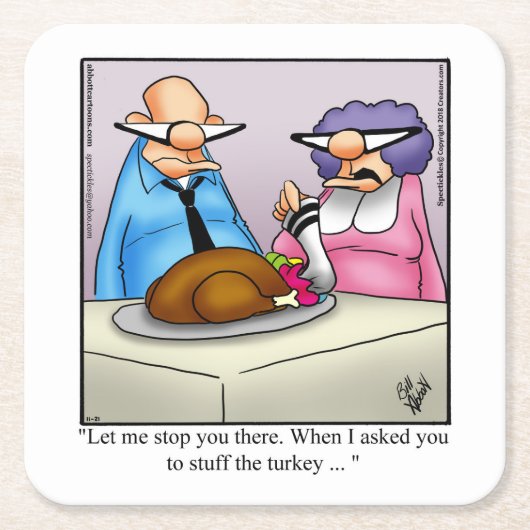 Thanksgiving Humor Bar Onderzetters (Voorkant)