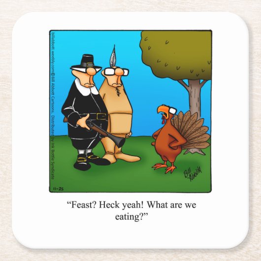 Thanksgiving Humor Bar Onderzetters (Voorkant)