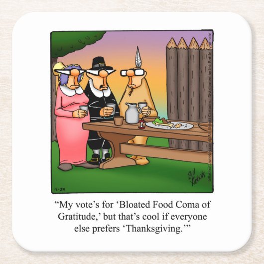 Thanksgiving Humor Bar Onderzetters (Voorkant)