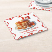 Thanksgiving Humor Canada | Maple Pannenkoeken & H Kartonnen Onderzetters (Gebogen)