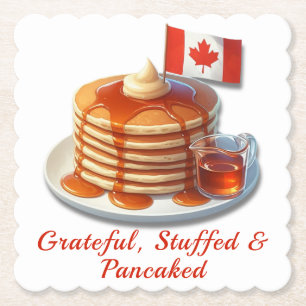 Thanksgiving Humor Canada   Maple Pannenkoeken & H Kartonnen Onderzetters