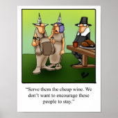 Thanksgiving Humor "Cheap Wine" Poster (Voorkant)