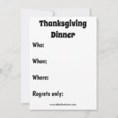 Thanksgiving Humor "Delicious" uitnodigingen (Achterkant)