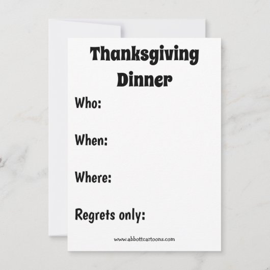 Thanksgiving Humor "Delicious" uitnodigingen (Achterkant)
