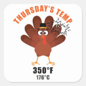 Thanksgiving Humor Funny Turkey Joke Vierkante Sticker (Voorkant)
