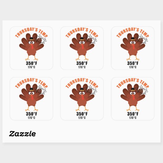 Thanksgiving Humor Funny Turkey Joke Vierkante Sticker (Vel)