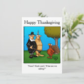 Thanksgiving Humor "Heck Ja!" Uitnodigingen (Staand voorkant)