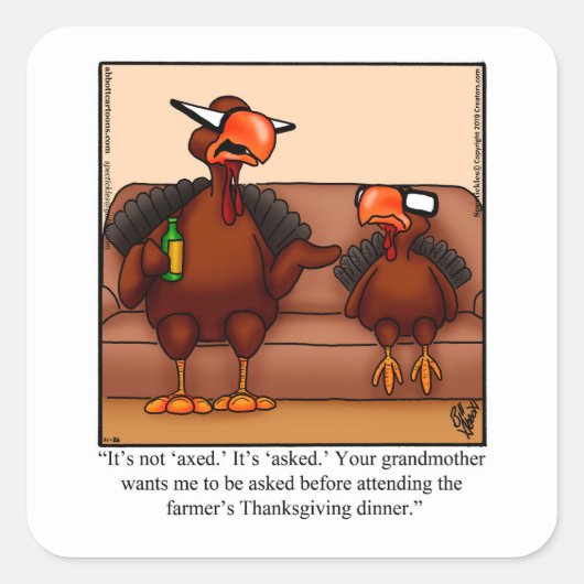 Thanksgiving Humor Holiday Stickers (Voorkant)