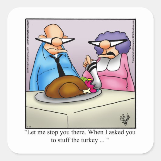 Thanksgiving Humor Holiday Stickers (Voorkant)