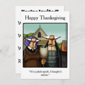 Thanksgiving Humor Invitatie Kaart (Voorkant / Achterkant)