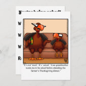 Thanksgiving Humor Invitatie Kaart (Voorkant / Achterkant)