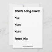 Thanksgiving Humor Invitatie Kaart (Achterkant)