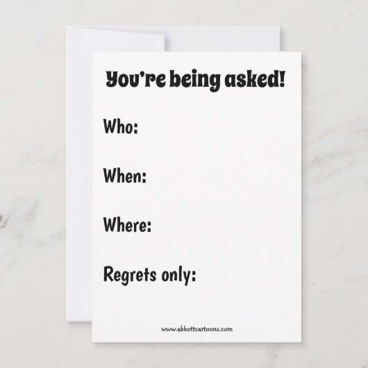 Thanksgiving Humor Invitatie Kaart (Achterkant)