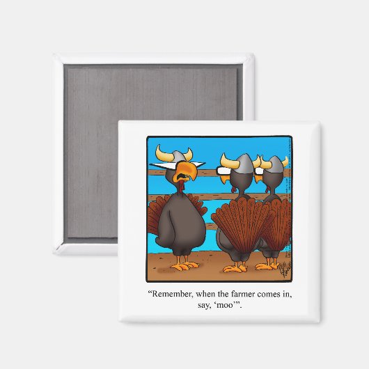 Thanksgiving Humor "Just Sat Moo" Magnet Gift (Voorkant / Achterkant)