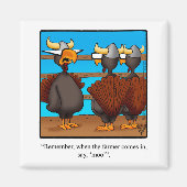 Thanksgiving Humor "Just Sat Moo" Magnet Gift (Voorkant)