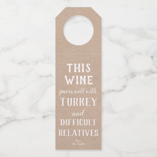 Thanksgiving Humor Labels wijn (Voorkant)