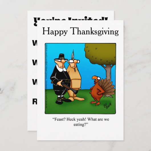 Thanksgiving Humor Uitnodigingen (Voorkant / Achterkant)