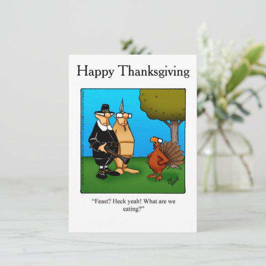 Thanksgiving Humor Uitnodigingen (Staand voorkant)