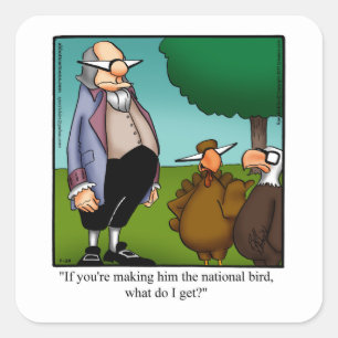 Thanksgiving Humor Vierkante Sticker