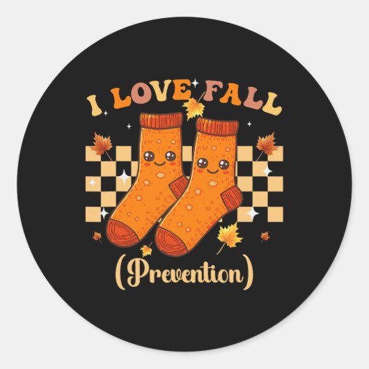 Thanksgiving I Love Herfst Prevention Autumn Funny Ronde Sticker (Voorkant)