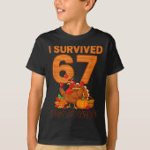 Thanksgiving I Survived 67 Days Of School Teacher  T-shirt (Voorkant)