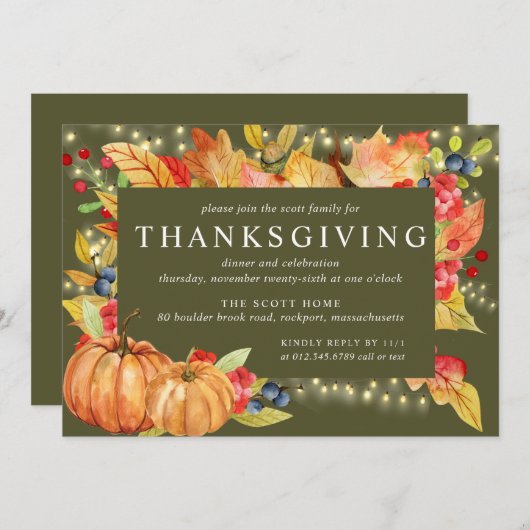 Thanksgiving I van de bladzijden van het pompoenko Kaart (Voorkant / Achterkant)