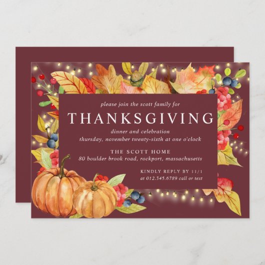 Thanksgiving I van de bladzijden van het pompoenko Kaart (Voorkant / Achterkant)