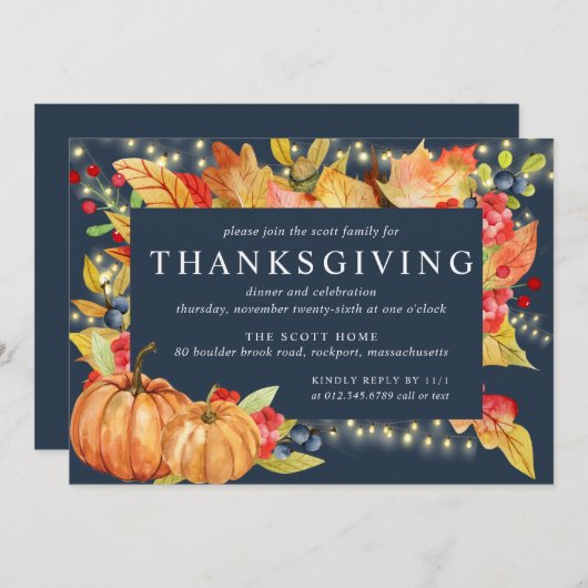 Thanksgiving I van de bladzijden van het pompoenko Kaart (Voorkant / Achterkant)