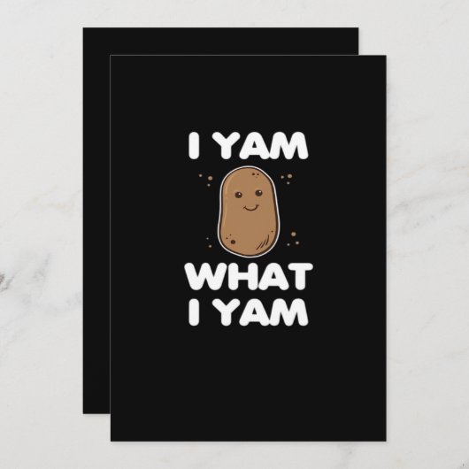 Thanksgiving I Yam What I Yam Funny Fall Classic Feestdagenkaart (Voorkant / Achterkant)