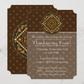 Thanksgiving Iconen Party Invitation Kaart (Voorkant / Achterkant)