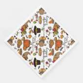 Thanksgiving Icons, Holiday Napkins Servetten (Hoek)