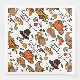 Thanksgiving Icons, Holiday Napkins Servetten
