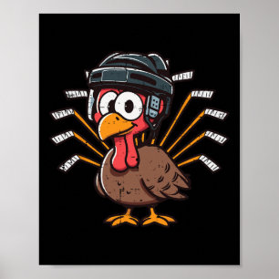 Thanksgiving IJshockey Turkije Dag Sport Mannen Bo Poster