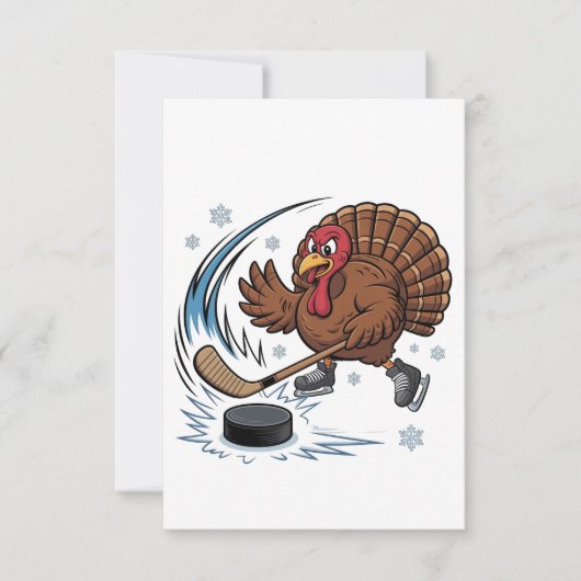 Thanksgiving ijshockey Turkije Gobbler Bedankkaart (Voorkant)