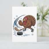 Thanksgiving ijshockey Turkije Gobbler Bedankkaart (Staand voorkant)