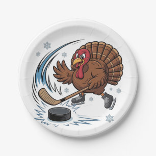 Thanksgiving ijshockey Turkije Gobbler Papieren Bordje