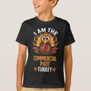 Thanksgiving Ik ben de commerciële piloot Turkey M T-shirt