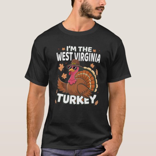 Thanksgiving Ik ben de West Virginia Turkije famil T-shirt (Voorkant)