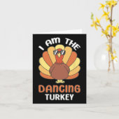 Thanksgiving Ik ben het dansende Turkije Kaart (Gele Bloem)