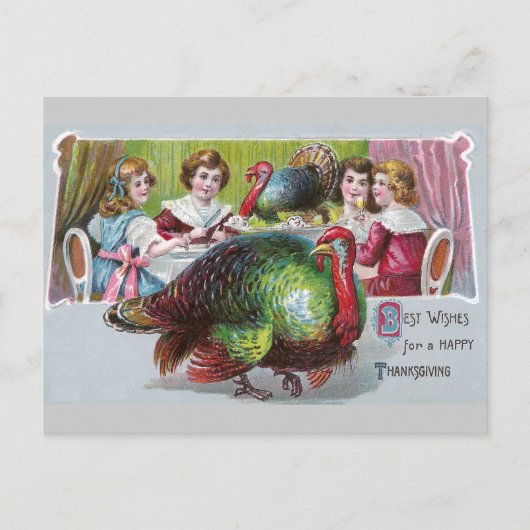 Thanksgiving in 1908 feestdagenkaart (Voorkant)
