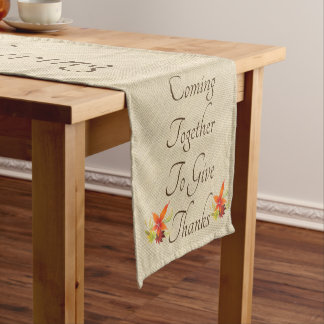 Thanksgiving In Autumn Give Thanks Jute Afbeelding Korte Tafelloper