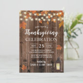 Thanksgiving in de herfst laat  lantaarn over kaart (Staand voorkant)